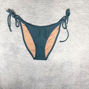 J.Crew Ribbed curved-waist cheeky string bikini bottom Swimwear Size‎ S NEW